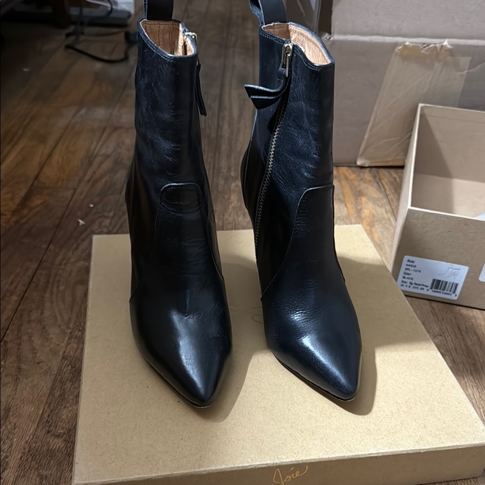 Joie Black Ankle Booties with Stiletto Heel